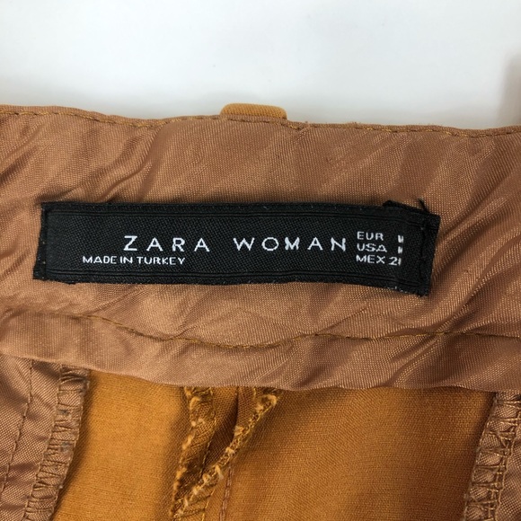 Zara Gold Side Zip skinny ankle Trouser Pants - Picture 3 of 4